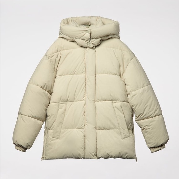 Zara Olive Green Water Repellent Puffer Jacket - Picture 3 of 7